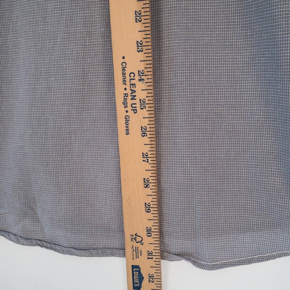 American Rag Button Up Shirt Mens Large Gray Micro Grid Long Sleeve Cotton - Picture 9 of 11